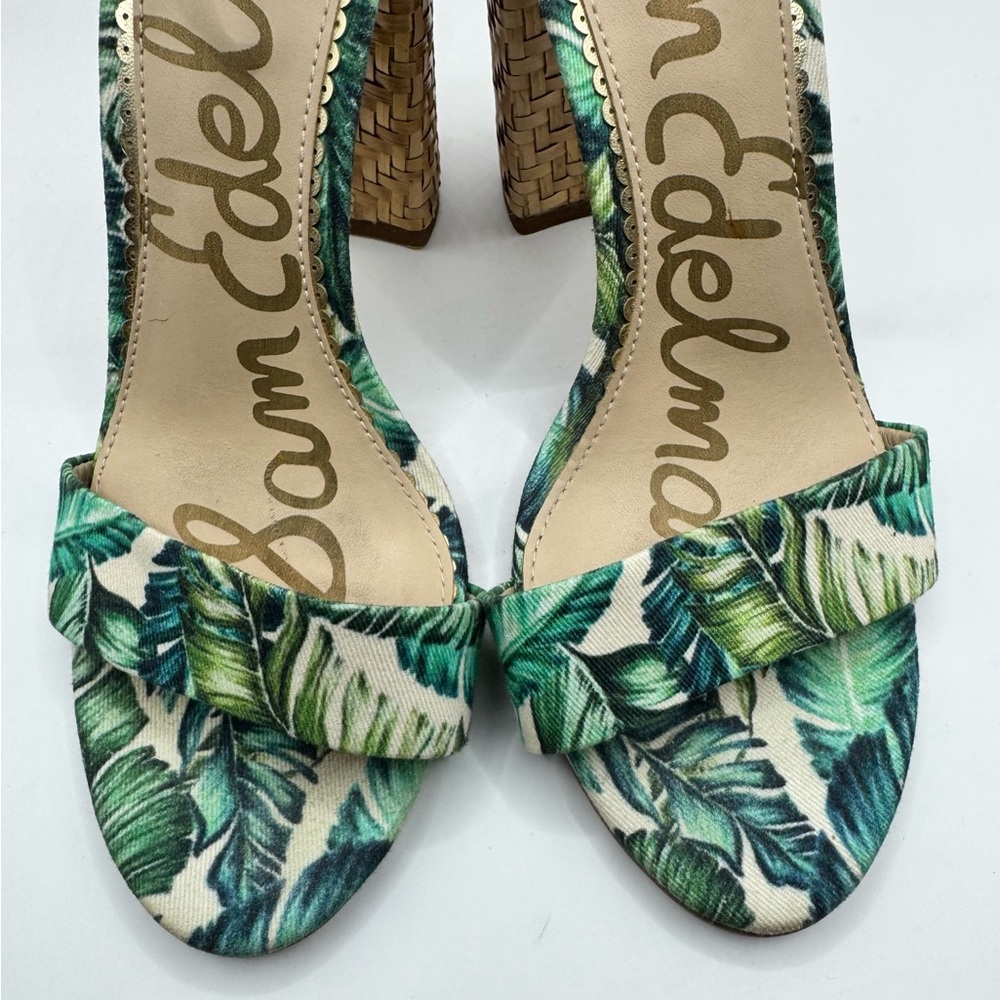 Sam Edelman Tropical Block Heel Sandals with Ankle Strap Size 6.5 - Picture 2 of 11